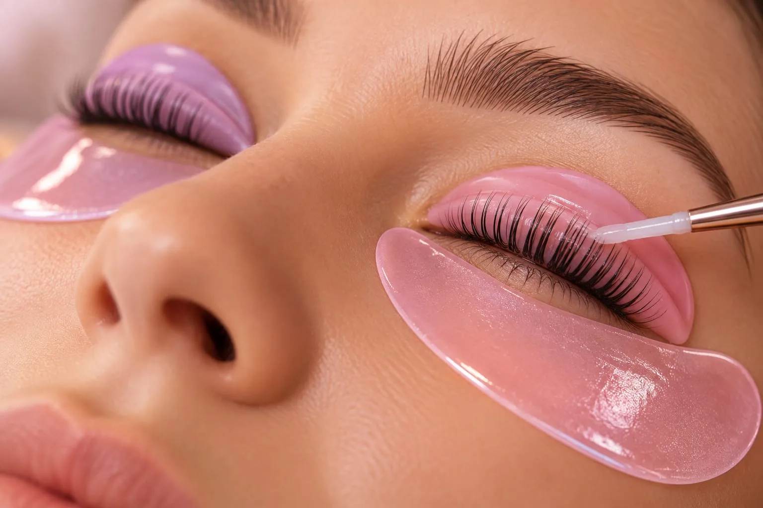 Korean Lashlifting: Wimpern werden über Silikonpads geliftet